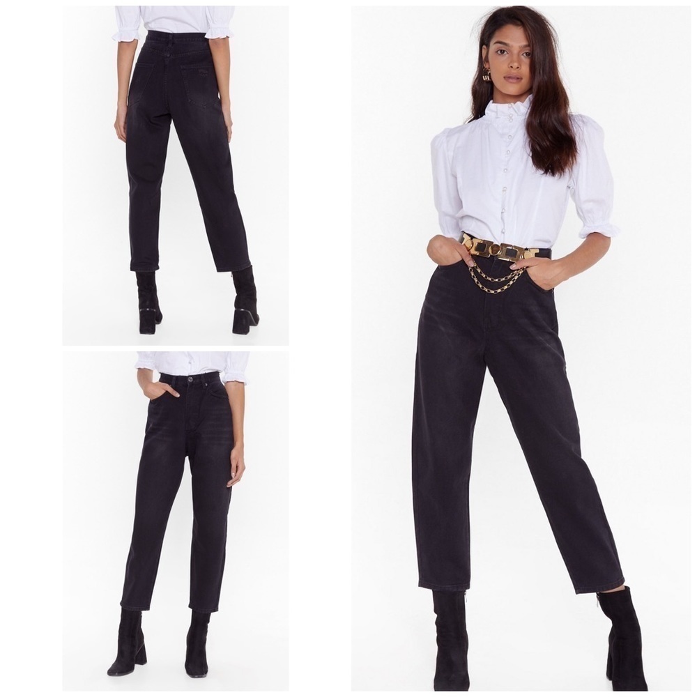 NWT Nasty Gal Distressed Black Mom High Waist Jean​​​​​​​